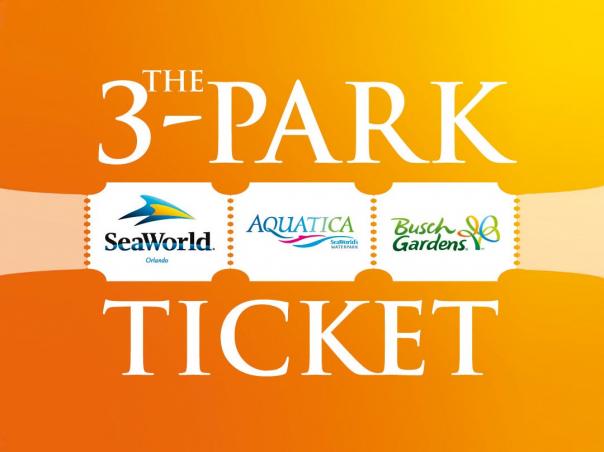 SeaWorld, Aquatica & Busch Gardens 3-Park Ticket